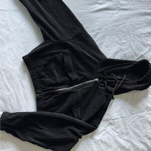 Black Cropped Hoodie